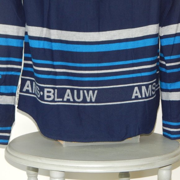 Scotch & Soda Amsterdams Blauw Button Front Wool Blend Flannel Shirt NWT - Picture 6 of 8